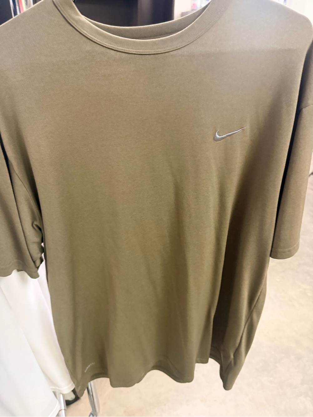 Nike Olive Green Short Sleeve Crew Tee with Swoosh